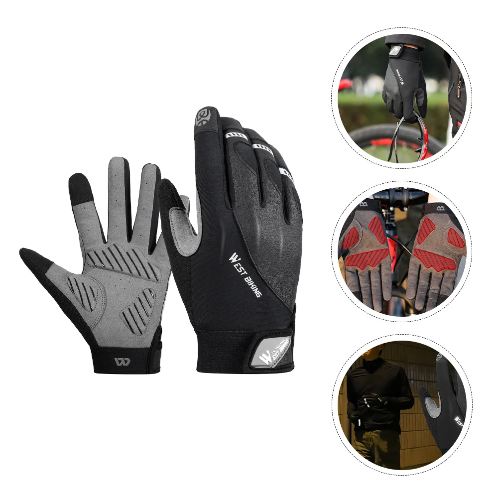 

1 Pair Breathable Lightweight Full Finger Bike Riding for Adults Men