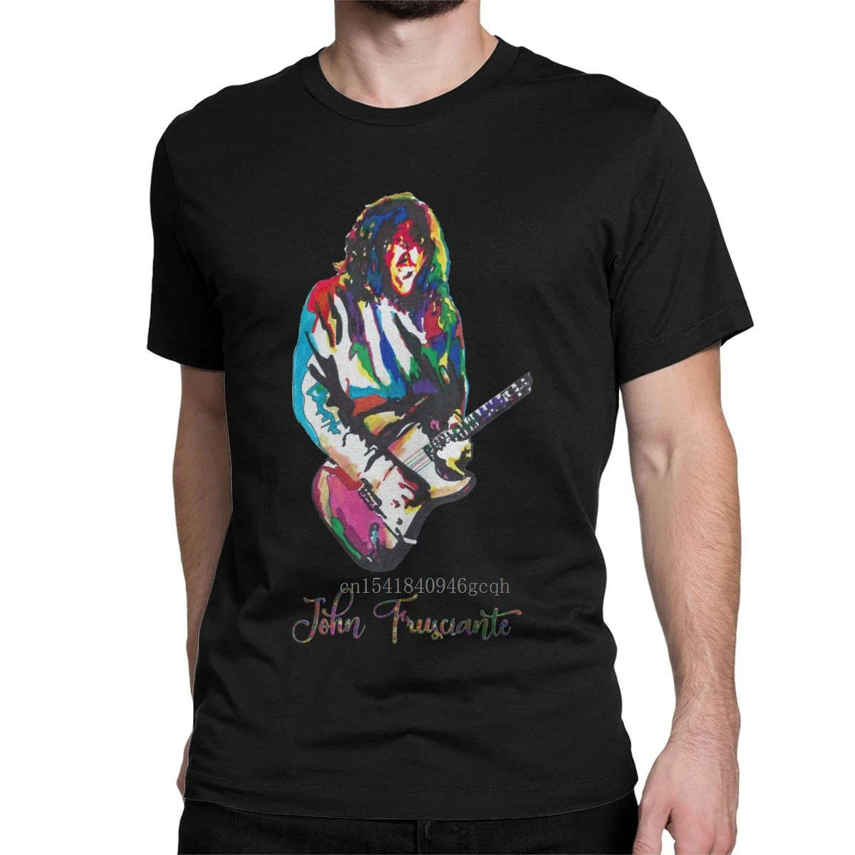 

Frusciante Bear Men's T Shirts Guitar Funny Awesome Tee Shirt Short Sleeve Crew Neck T-Shirt Cotton Gift Idea Clothing