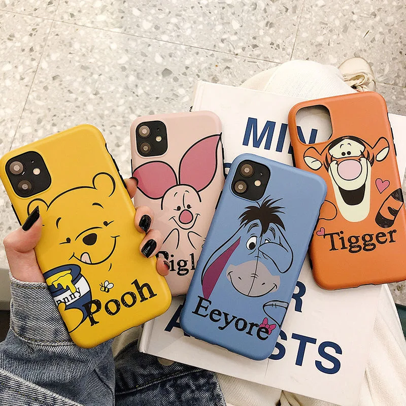 

Winnie the Pooh Tigger Piglet Eeyore Phone Cases For iPhone 13 12 11 Pro Max Mini XR XS MAX 8 X 7 SE 2020 Back Cover