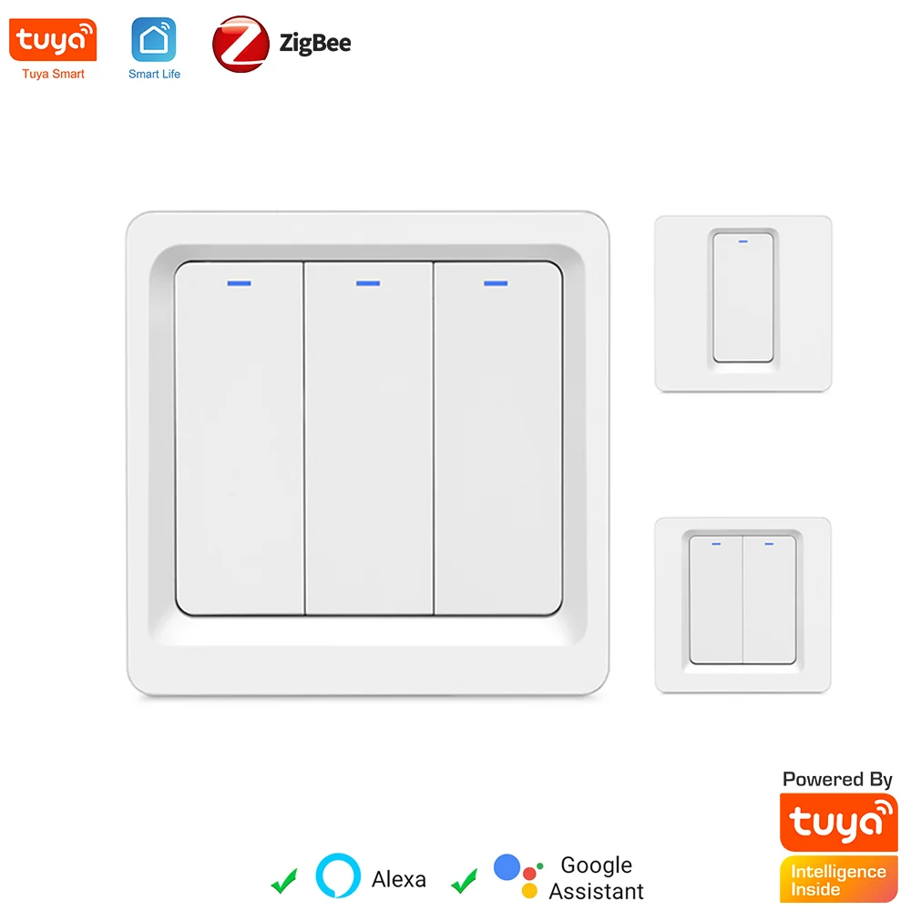 

Tuya Zigbee Switch Wall Panel for Smart Home Automation APP Remote Control EU UK Standard Work with Alexa Google Home 1 2 3 Gang