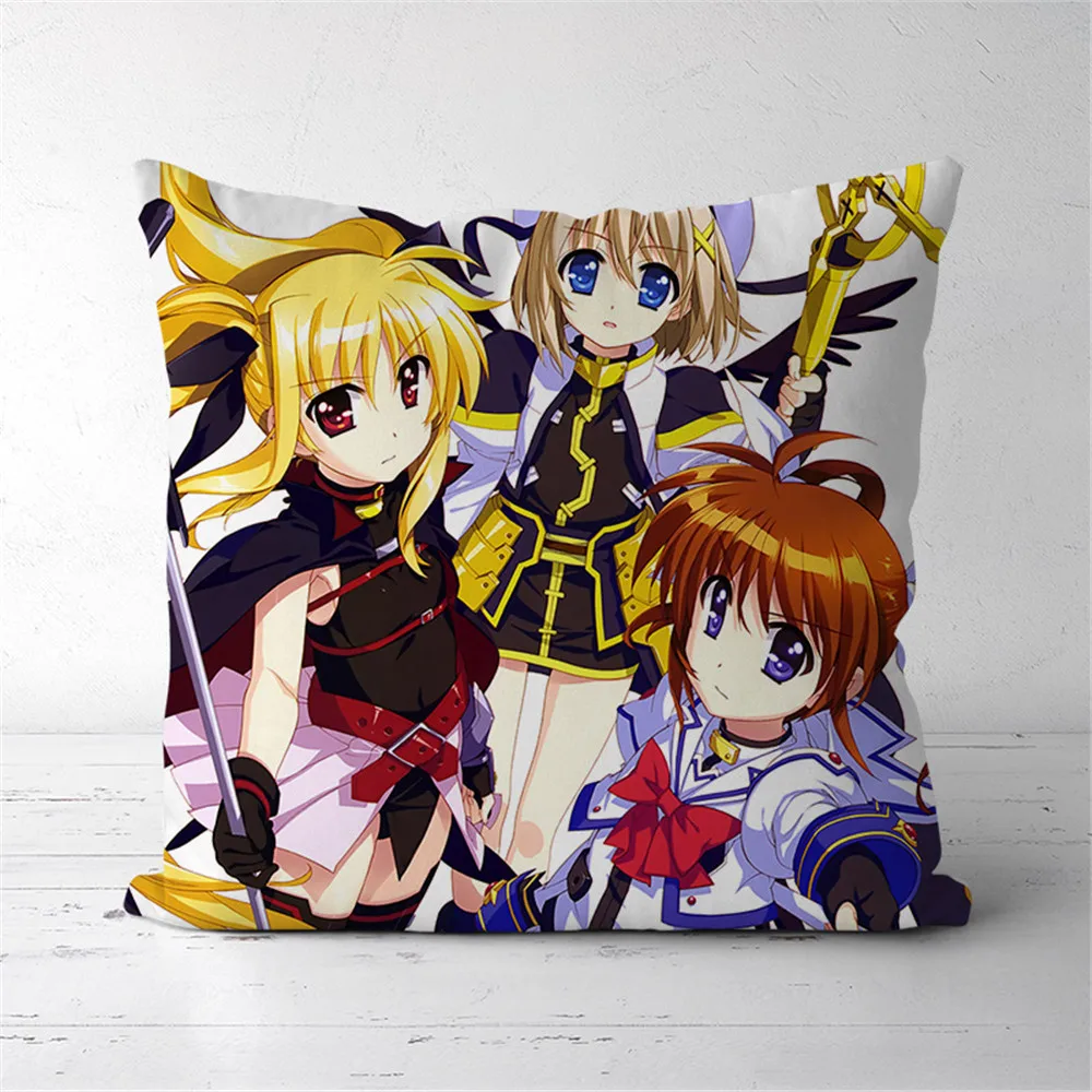 

Mahou Shoujo Lyrical Nanoha Fate Testarossa Takamachi Nanoha Anime Two Sided Pillow Cushion Case Cover 291