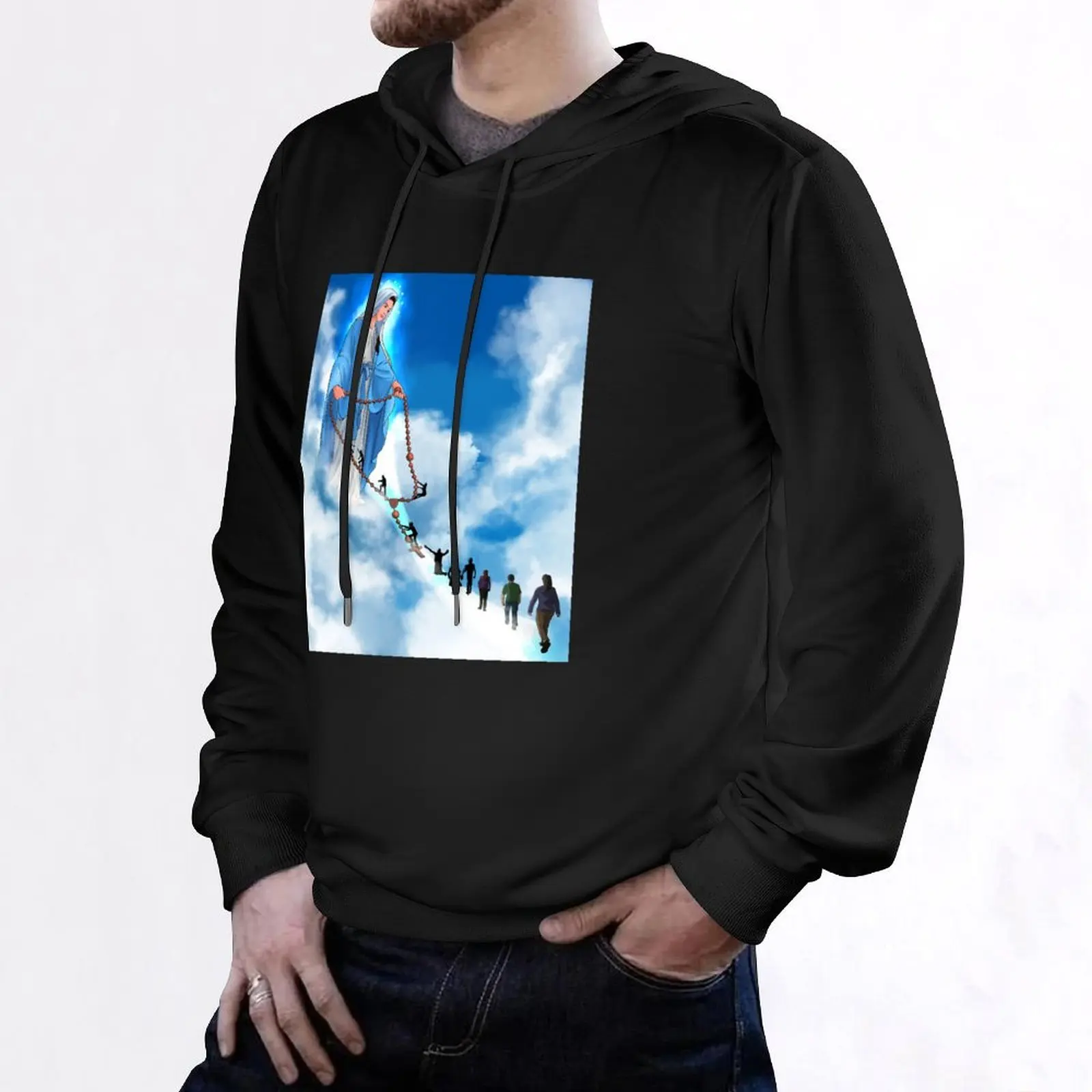 Virgin Mary Catholic Church Santa Inmaculada Maria Virgen Catolica Pullover Hoodie men wear fashion mens hoodie