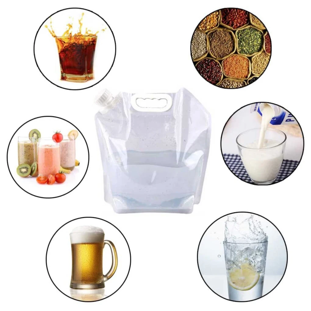 

5/10/15L Folding Water Bag Storage Jug Good Sealing Waters Bottle with Inlaid Handle Collapsible Water Container Large Capacity