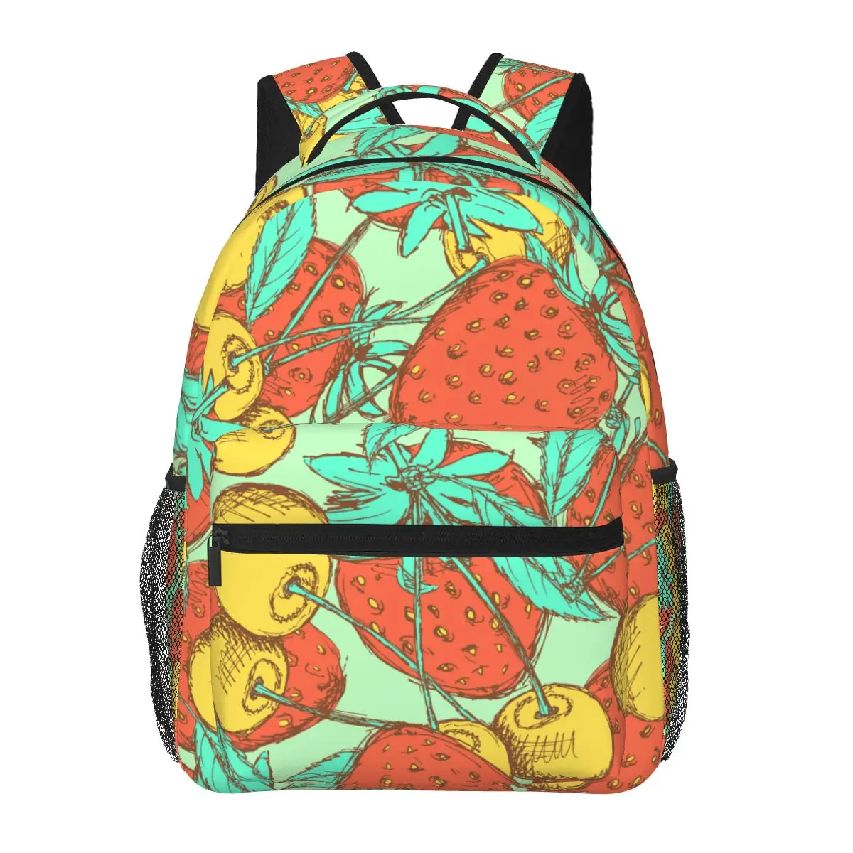 

Women's Backpack Vintage Cherry And Strawberry School Bag for Men Lady Travel Bag Casual School Backpack