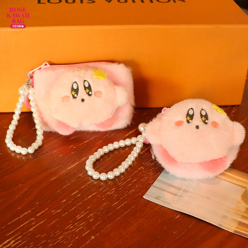 

Сумка Kirby, мультяшный плюшевый Кошелек для монет из полипропилена и хлопка, милый брелок с подвеской большой емкости, искусственная кожа, милый кошелек, сумка для девушек, подарки