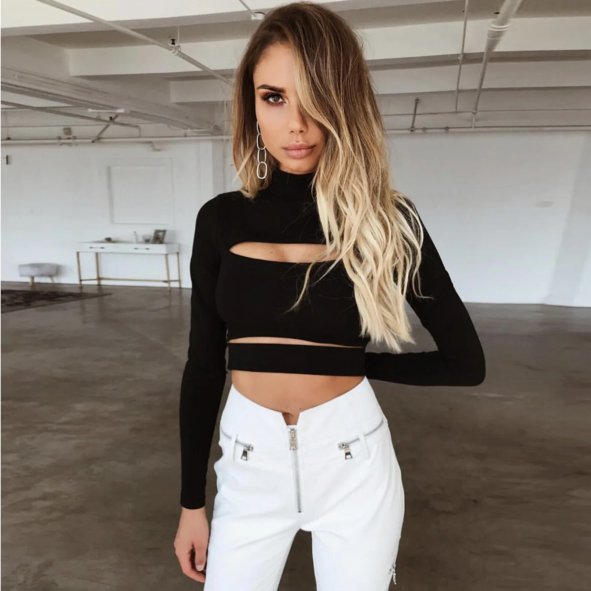 KOLLSEEY Brand New Arrival Fashion Cropped Navel T-Shirt Summer Women's Clothes Long Sleeves enlarge