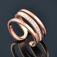 kioozol stainless steel square crystal rings for women rose gold color hollow ring fashion jewelry 2022 ring 2022 trend 141 ko1