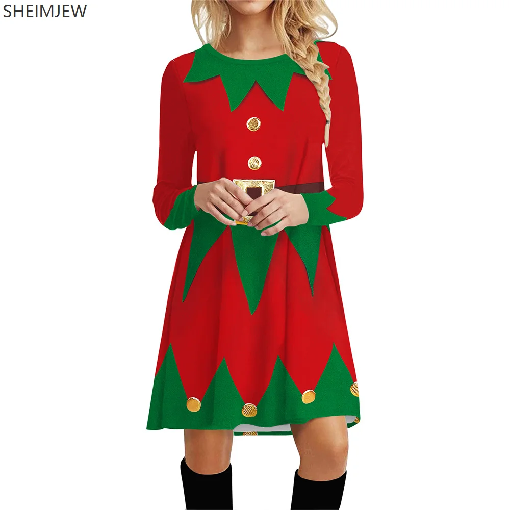 Женское платье-трапеция в полоску с принтом