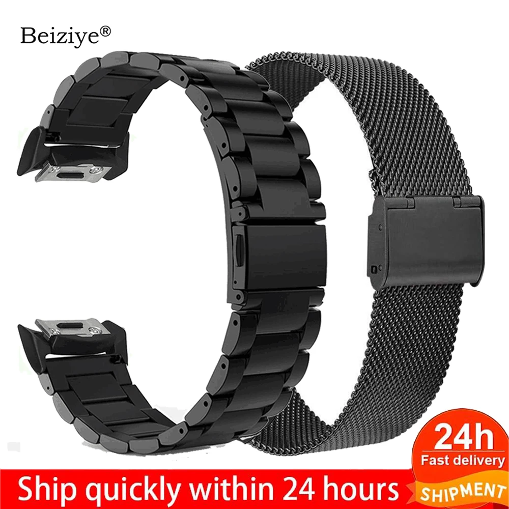 Beiziye Stainless Steel Smart Watch Band For Samsung Gear S2 SM-R720 SM-R730 With Adapter Connector Metal Sport Bracelet Strap