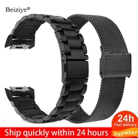 beiziye stainless steel smart watch band for samsung gear s2 sm r720 sm r730 with adapter connector metal sport bracelet strap