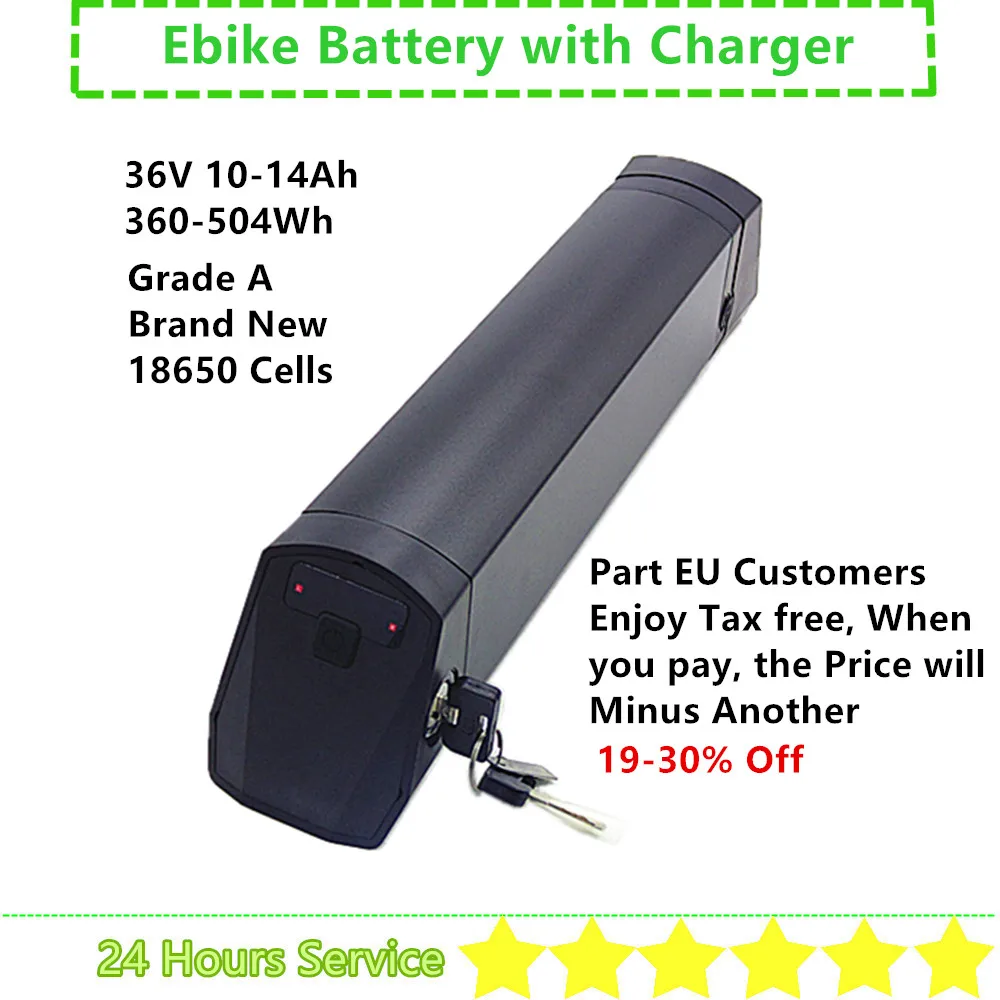 

Original Down Tube Electric Bike Battery 36v 10Ah 10.4Ah 11.6Ah 12.8Ah 14Ah Lithium Battery with Charger 250w 350w 500w