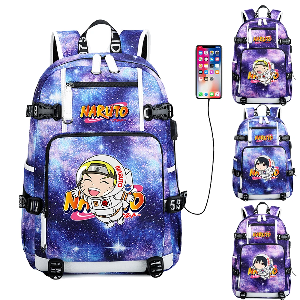 

Детская школьная сумка с мультипликационным Аниме Наруто для девочек и мальчиков сумка для ноутбука большой вместимости многофункциональная с USB-зарядкой