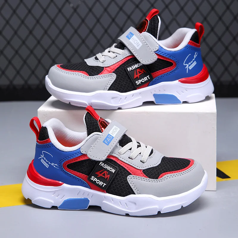 Детские кроссовки модные спортивные легкие дышащие теннисные туфли на плоской