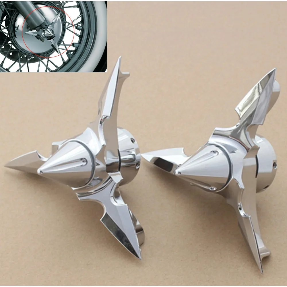 

Мотоциклетные хромированные вращающиеся лезвия, колпачки для передней оси, чехлы для Harley Sportster Touring Softail, аксессуары для мотоциклов