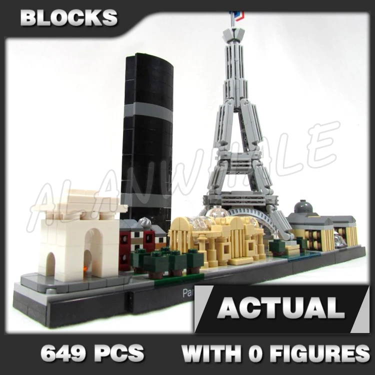 

649pcs Architecture Skyline Pairs Eiffel Tower Grand Palais Arc de Triomphe 20044 Building Block Toys Compatible With Model