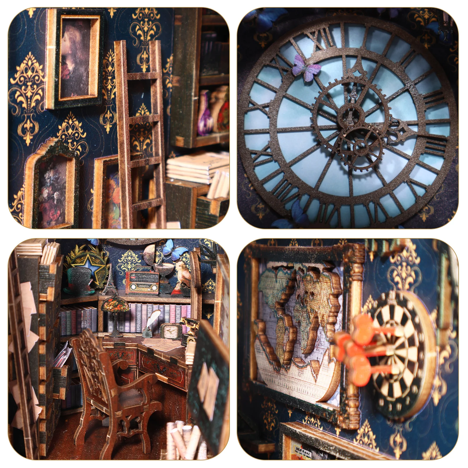 Ретро и ностальгический деревянный книжный шкаф набор сделай сам домашний декор