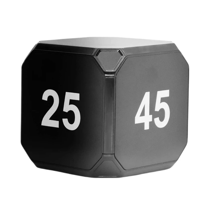 

2X кубический таймер кухонный таймер гравитационный датчик откидной таймер для медитации для управления временем и обратного отсчета 5-15-25-45 минут (черный)
