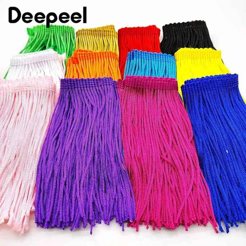 

5/10Meters Deepeel 10cm Fringe Lace Latin Dress Skirt Trim Tassel Stage Clothes Decorative Ribbon Fabric Curtain Trims Accessory