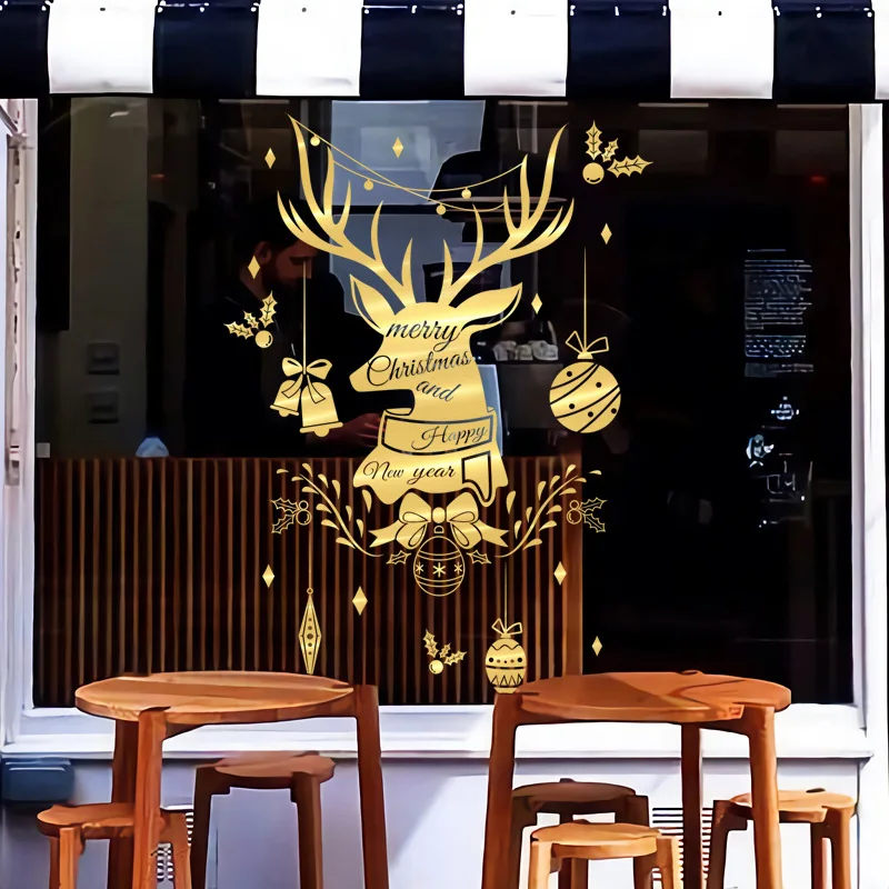 

Christmas Room Removable Home Decorations Wall Stickers Art Items Wallpaper Free Shipping 2024 Aesthetic PVC Window Stickers