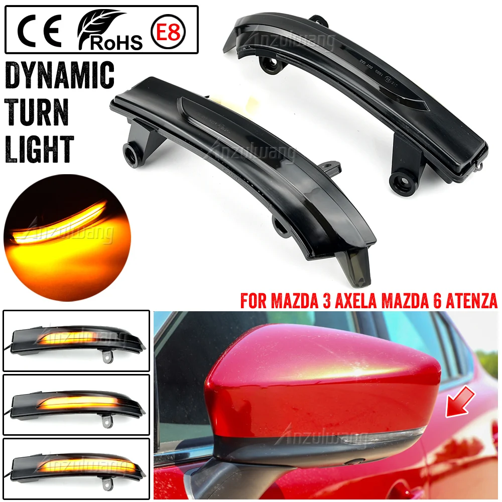 

LED Dynamic Turn Signal Light Side Mirror Sequential Blinker Indicator For Mazda 3 Axela 2017 2018 Mazda 6 Atenza 2018