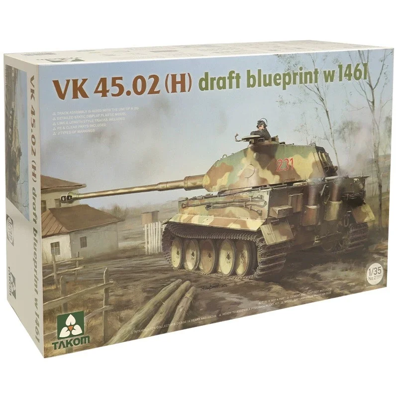 Takom 2191 135 Vk 45.02 (H) German Heavy Tank Program Version W1461 Design Proposal Military Weapon Assembly Model (art.: 3920cf111efae) - 3920cf111efae