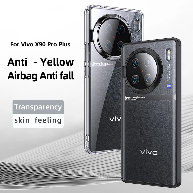 

Чехол для Vivo X90 Pro Plus Прозрачный чехол для Vivo X90 X90Pro + бронированный противоударный Прозрачный Бампер противоударный Кристальный чехол