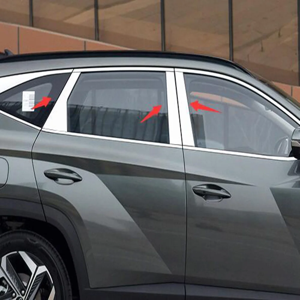 

6 шт., накладки на окна из нержавеющей стали для Hyundai Tucson NX4 2021 2022