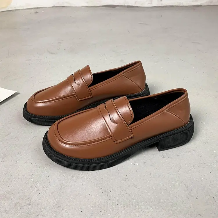 

Туфли-оксфорды женские, повседневная обувь, низкий каблук, без застежки, лоферы, Ретро стиль, весна-осень 2022