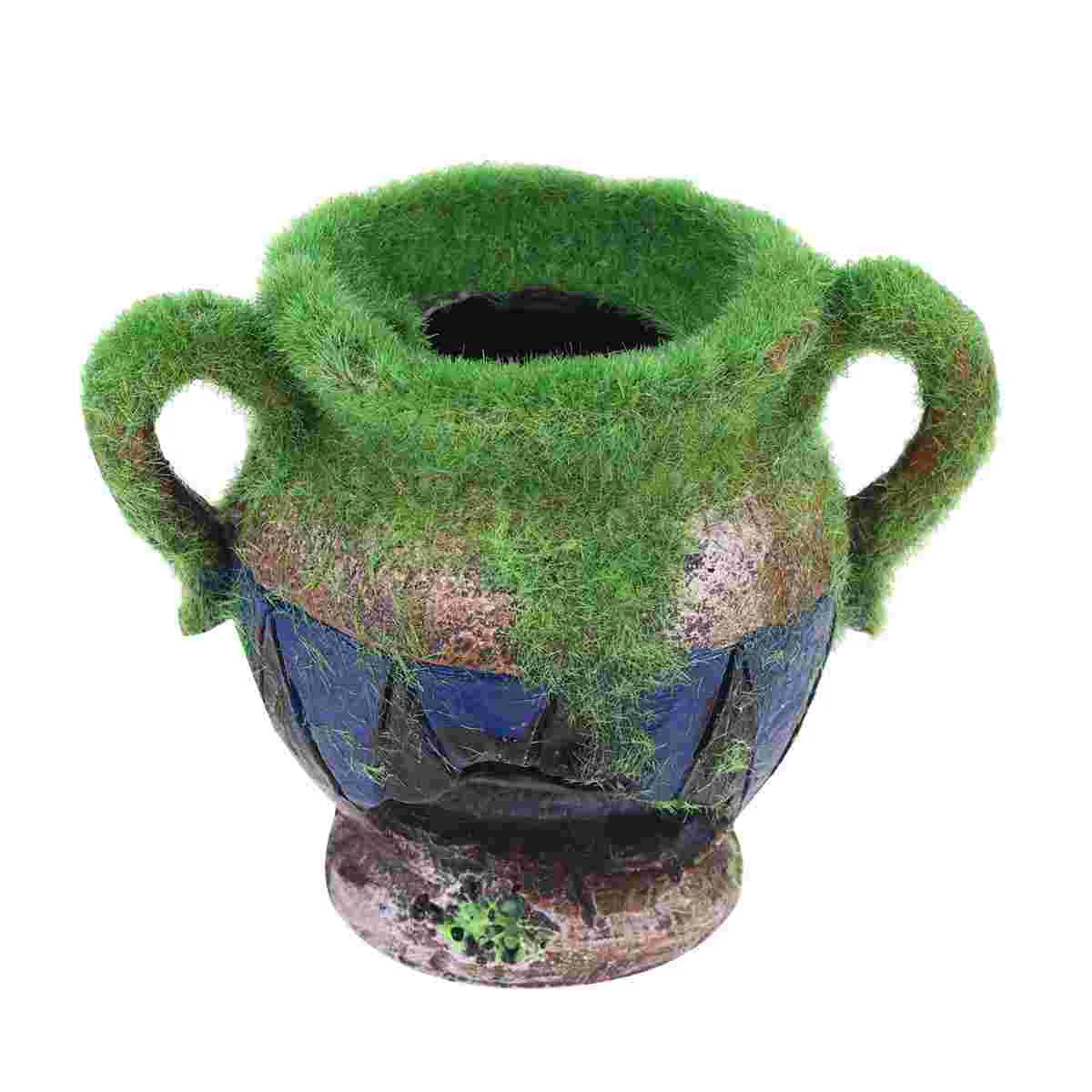 

Aquarium Vase Fish Shrimp Habitat Nest Resin Moss Vase Fish Tank Landscape Decor Decoration for