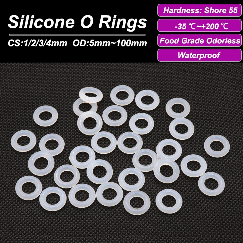 

Силиконовые уплотнительные кольца VMQ CS 1/2/3/4 мм