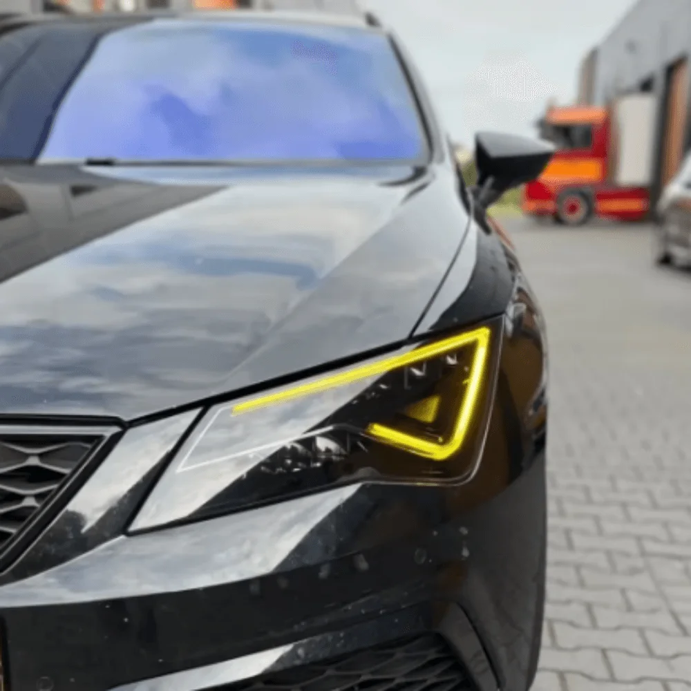 Желтые дневные ходовые огни DRL для 2017 2018 2019 2020 Seat Leon Cupra, светодиодная фара Angel Eyes 5F0941475A 5F0941476A (art.: 3920cee404fcd) - 3920cee404fcd