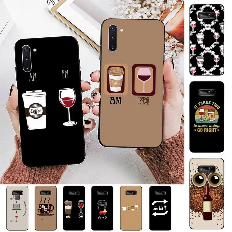 

FHNBLJ Coffee Wine Cup Phone Case for Samsung Note 5 7 8 9 10 20 pro plus lite ultra A21 12 72