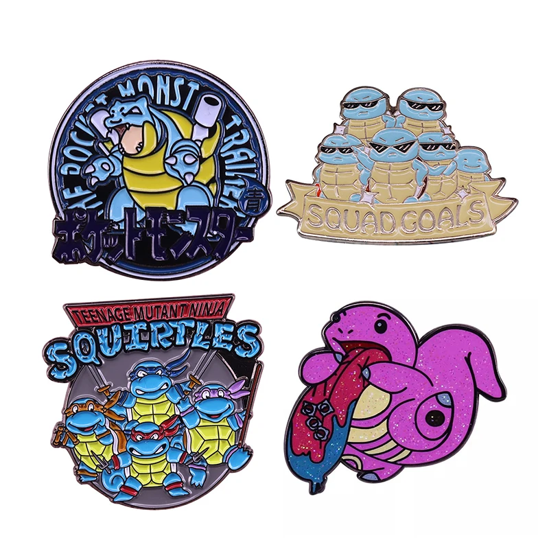

Anime Pokemon Brooch Squirtle Enamel Pin Lapel Pins Badge Hats Clothes Backpack Decoration Jewelry Accessories Fans Gift