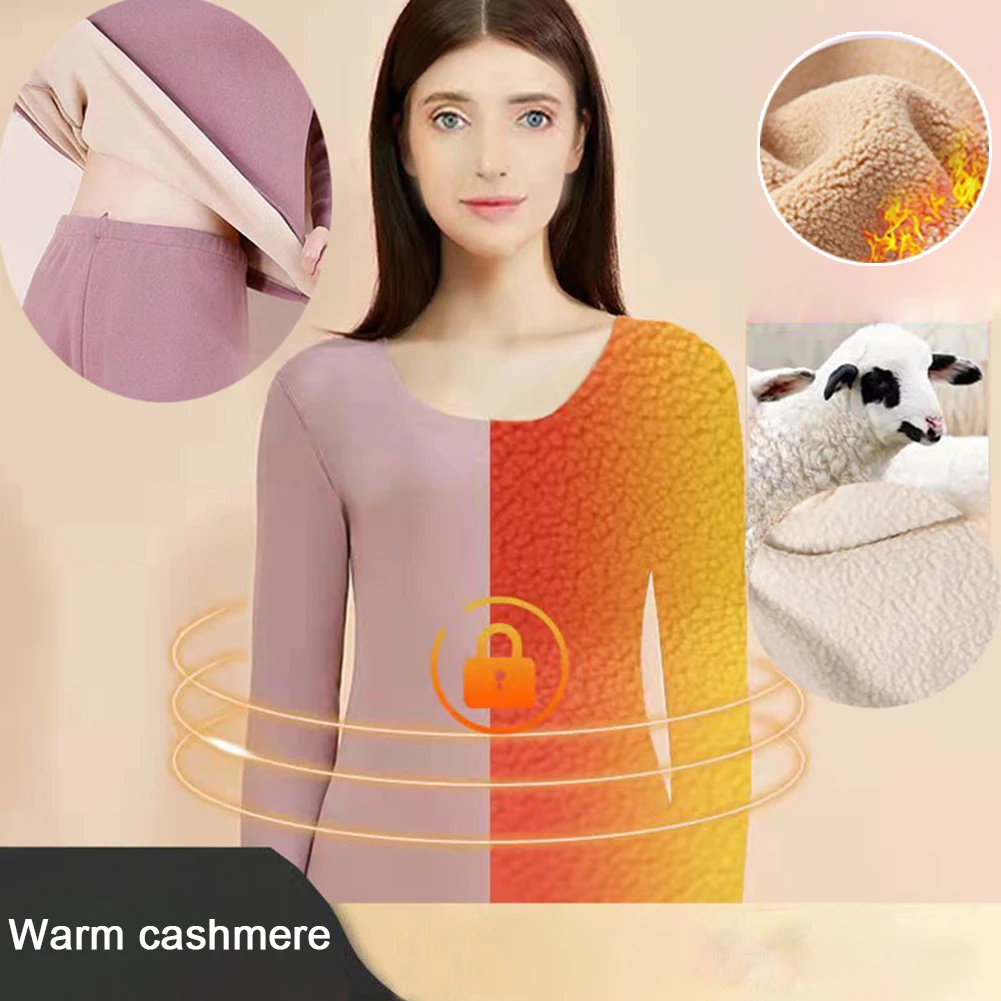 Cashmere Winter Thermal Heated Underwear For Women Long Trousers Set Warm Suit Men Thermo Clothing Top Tights Cold Weather