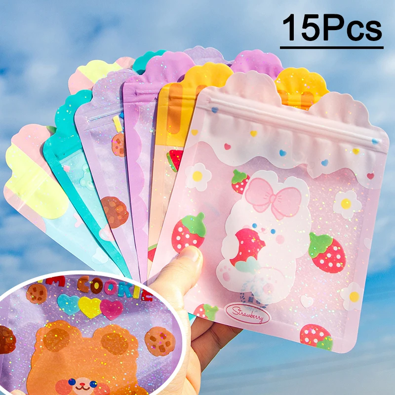 

Cartoon Baking Storage Bags Thicken Transparent Self-adhesive Bags Plastic Bakery Cookie Packing Organizer Reusable Grocery Bag