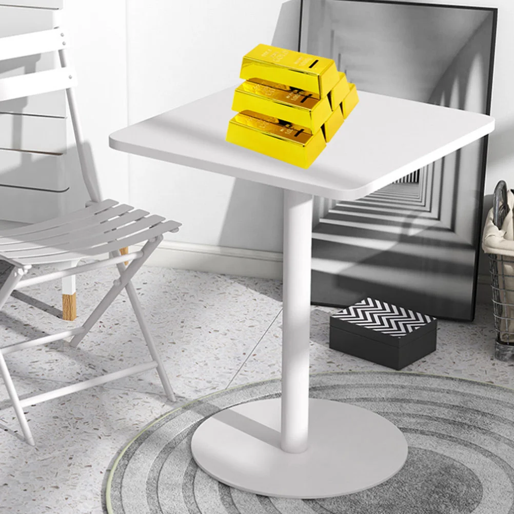 

2Pcs Gold-brick Piggy Bank Creative Money Saving Pot Plastic Coin Container Simulate Piggy Bank