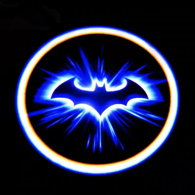 

2PCS Wireless LED Car Door Welcome Projector Laser Logo Ghost Shadow Light Ornament Emblem Lamp Kit For Bat Logo Car Accessories