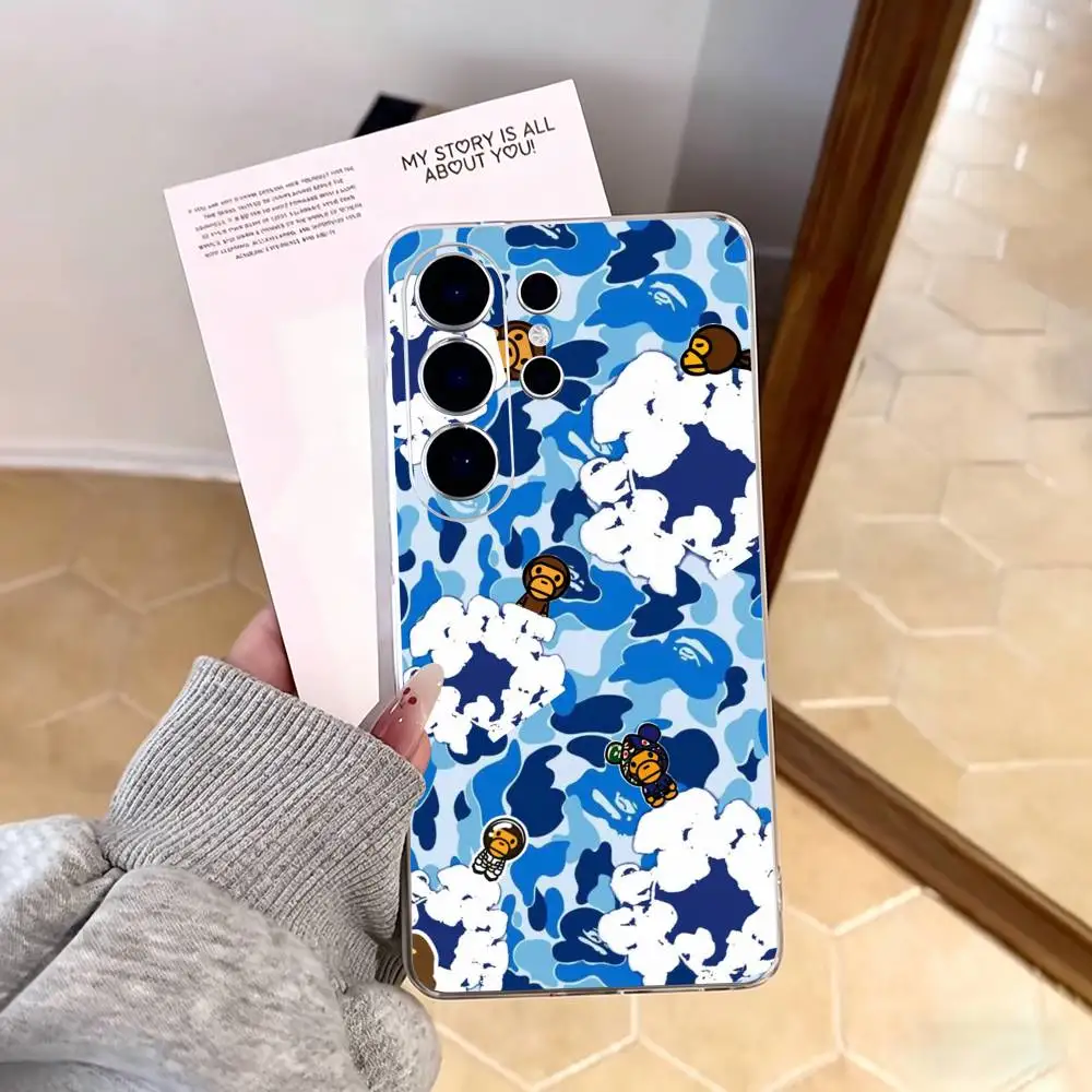 Фото Чехол для телефона Hype Streetwear Monkey Bape для Samsung S25, S24, S21, S22, S23, S30, Ultra, S20, Plus, FE, прозрачный №4