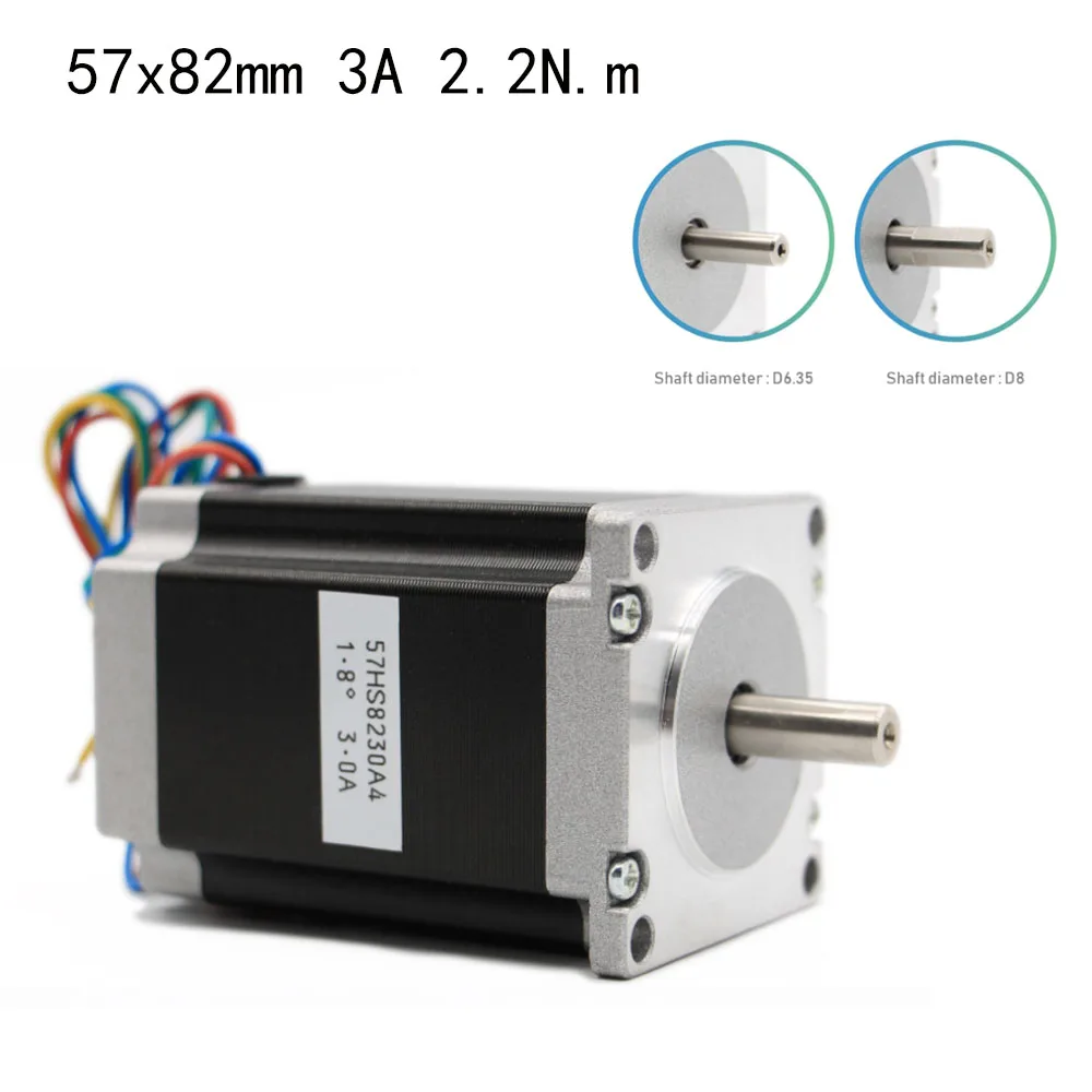NEMA 23 Шаговый двигатель с ЧПУ 57x82 мм 3A 2 Нм D = 8 6 35 315 унций Nema23 Фрезерный станок