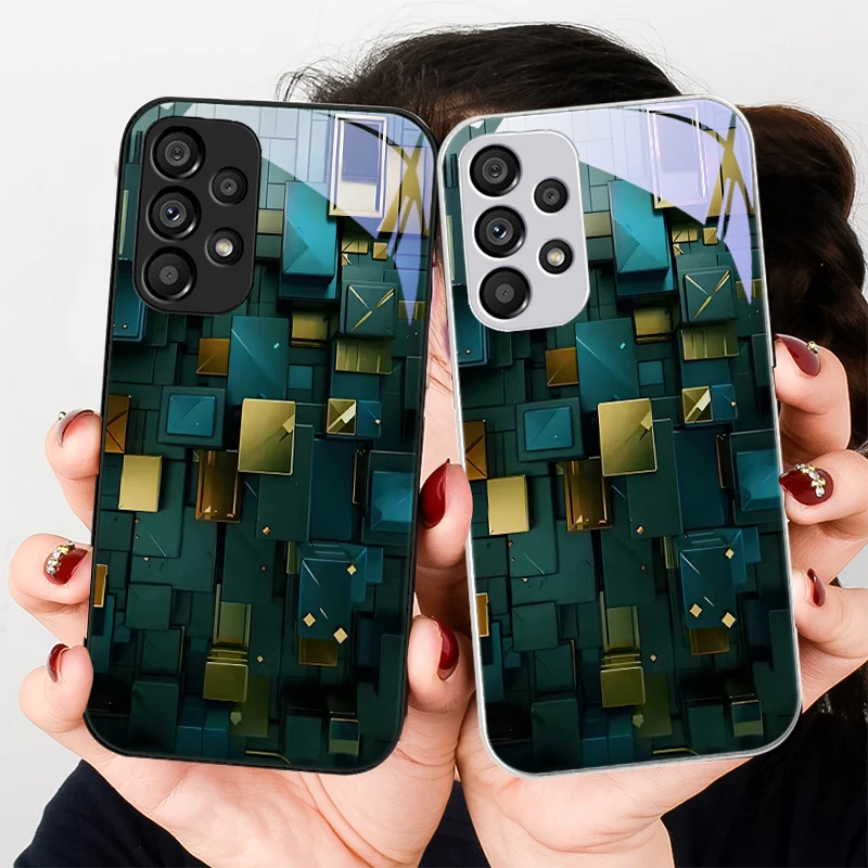 Bronze Space Far Peak Blue For Samsung Galaxy S24 Plus S20 21 FE S23 Ultra S8 9 A70 72 73 50 51 52 53 Tempered Glass Phone Case