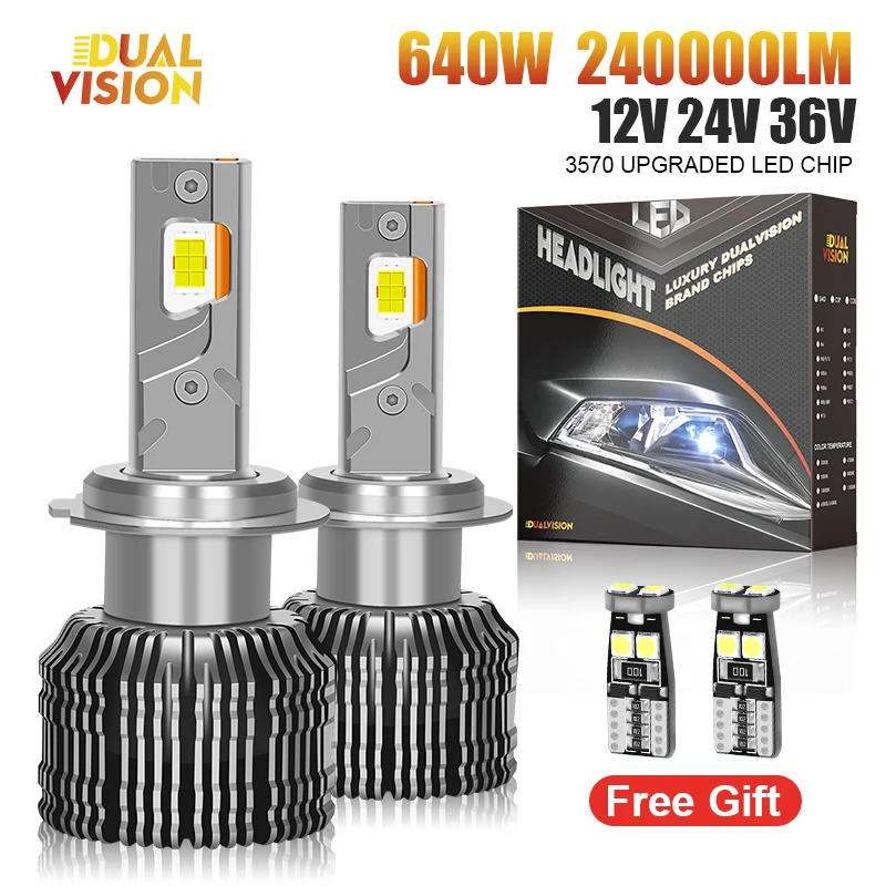 

H11 H8 H9 LED Headlight Bulbs 9005 HB3 High Low Beam 640W 240000LM Super Bright CSP Chips Conversion Kit 6000K White