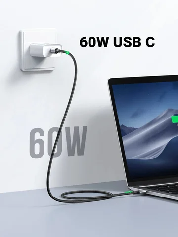 UGREEN 60 Вт USB C-кабель 100 Вт Тип C к Типу C Кабель 3A PD Быстрая зарядка данных 25 см 50 см 1 м 1,5 м 2 м 3 м Нейлоновая оплетка для телефона ноутбука