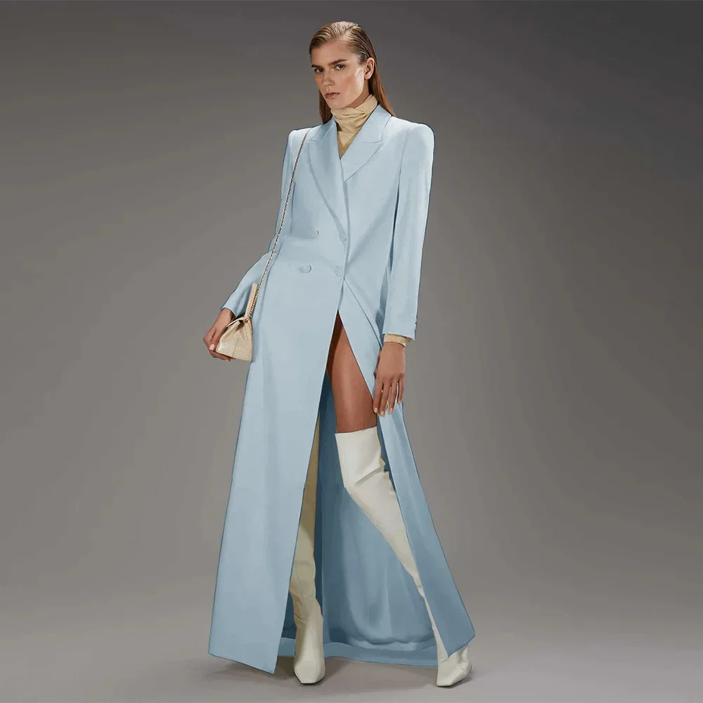 Женский двубортный пиджак однотонный с лацканами одежда для офиса и свадьбы 1 шт.