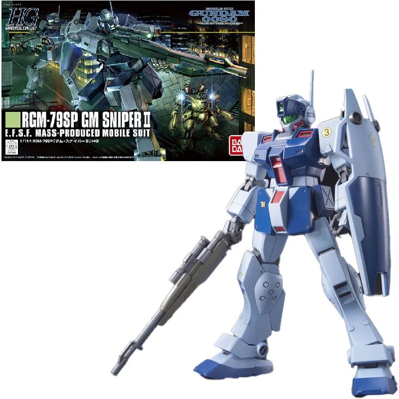 

Original Bandai HGUC 146 1/144 Mobile Suit Gundam 0080 RGM-79SP GM Sniper II Assembly Model Collection Action Figure Toy