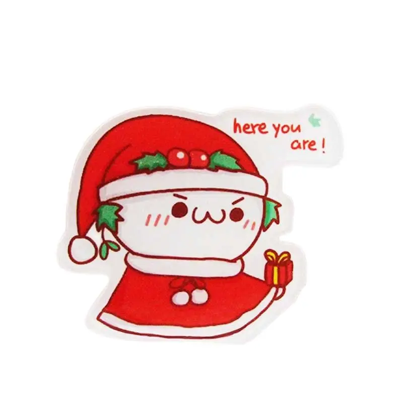 

Custom Christmas acrylic Offset print Lapel Pin Hot sale manufacturer your own high quality design red cartoon figure badge