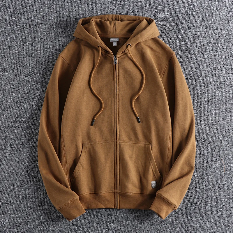 Fashion Men's Sweatshirt Hooded Basic Solid Color Zipper Youth Male Coat Fitness Running Sport Cardigan Outfits Male Jacket