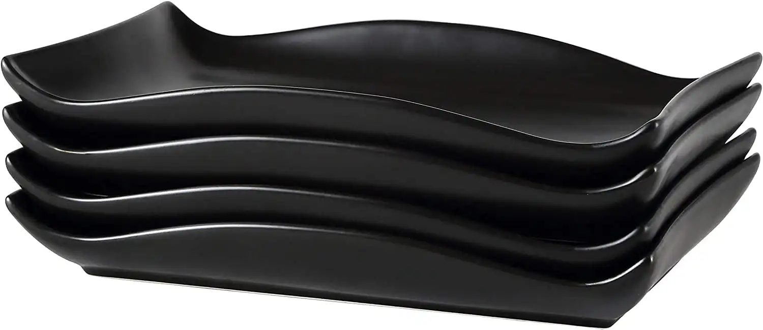 

10"X7" Set of 4 Curvy Stylish Design Serving Tray Platters