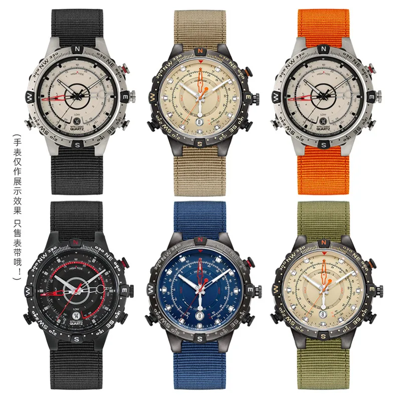 Фото Холщовый ремешок для часов TIMEX T2N720 T2N721 TW2R55500 series 24*16 мм, мужской ремешок для часов, браслет, спортивный нейлон с установочным инструментом №3