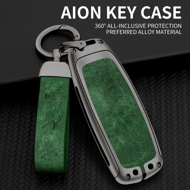 

Car Key Case For Aion S V Y LX Cover Bag Zinc Alloy TPU Protector Case Leather Keychain Auto Accessories