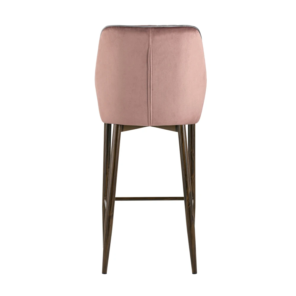 Стул полубарный Stool Group Лоренс велюр пыльно-розовый ножки дерево |